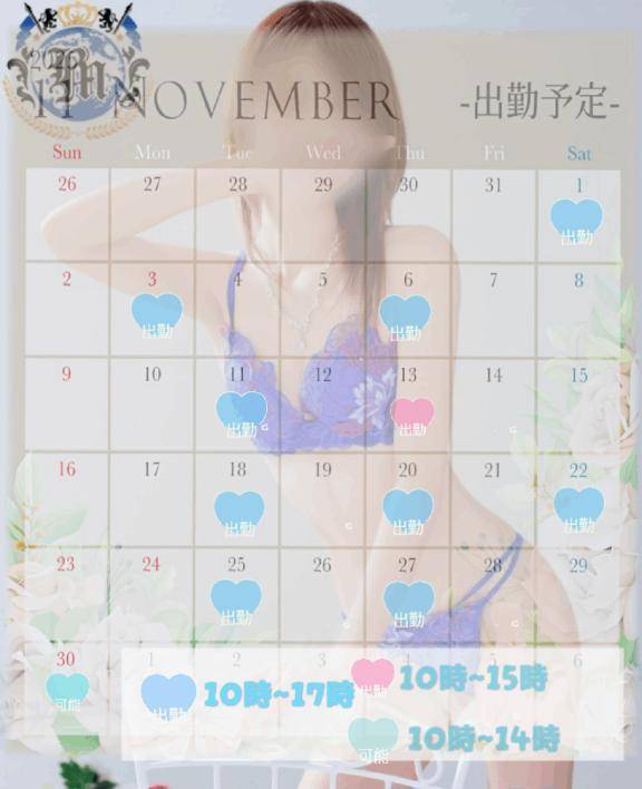 11月出勤予定