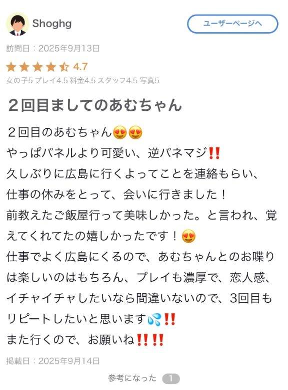 【お礼写メ日記】