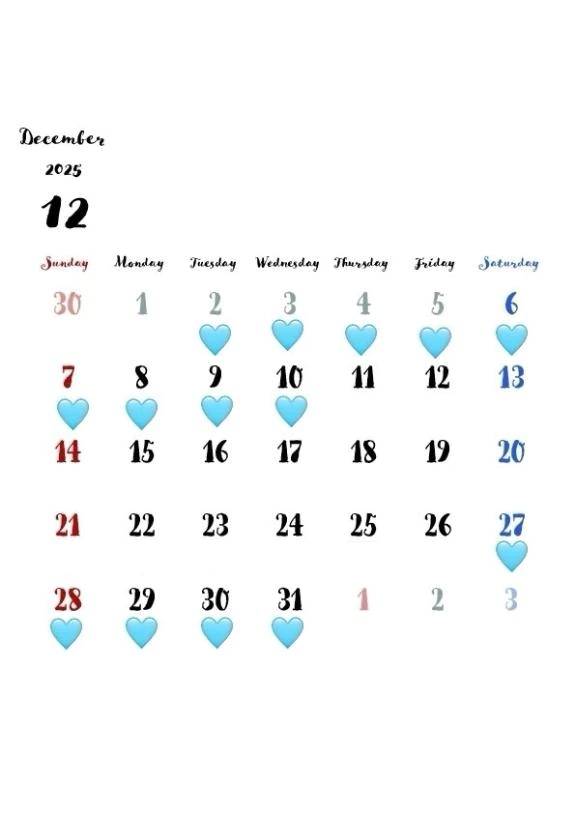 12月カレンダー📅