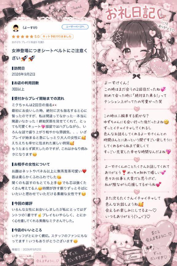 【お礼写メ日記】