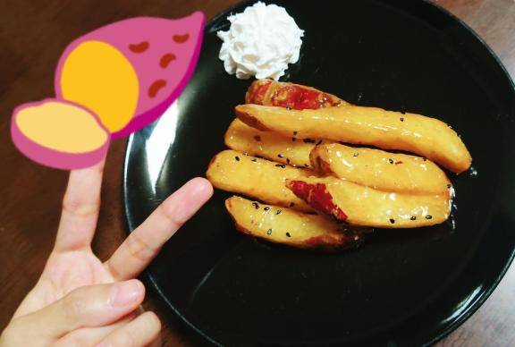 頑張ったご褒美に甘イモの??