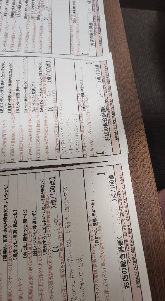 昨日のアンケート?