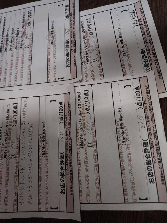 スタートからご予約続きありがとう?昨日のアンケート