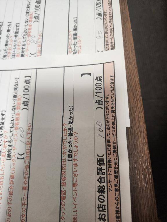 昨日のアンケート1部??