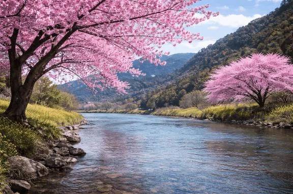 （AI）河津桜が満開です😆🩷