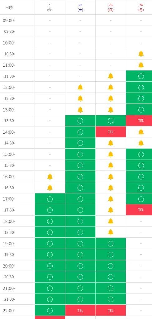 ご予約、ありがとうございます。
