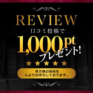 口コミ投稿で1,000ptプレゼント！！