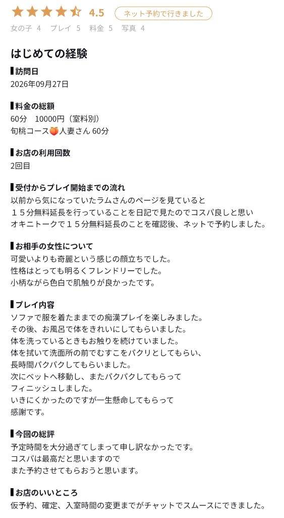 【お礼写メ日記】