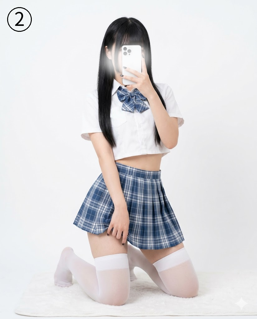 ② ミニ丈制服セット ネイビー