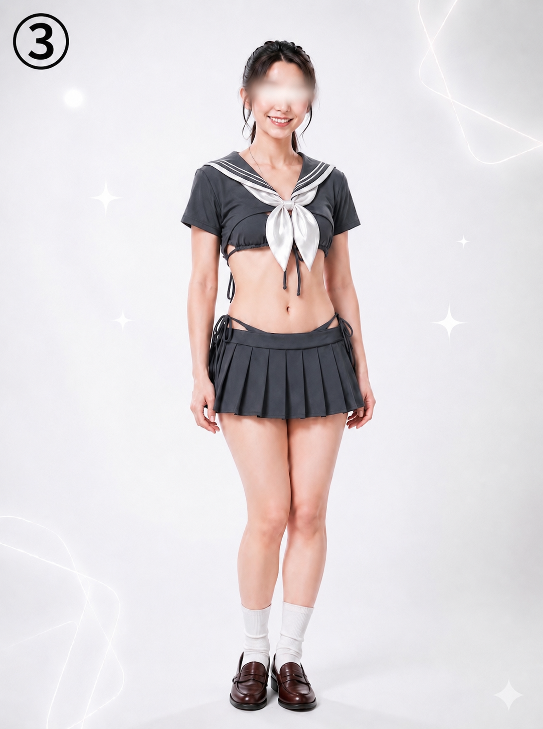 ③ 逆セーラー服 グレー