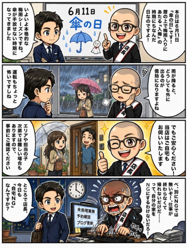 雨の日だって自宅派遣で濡れずに遊べます