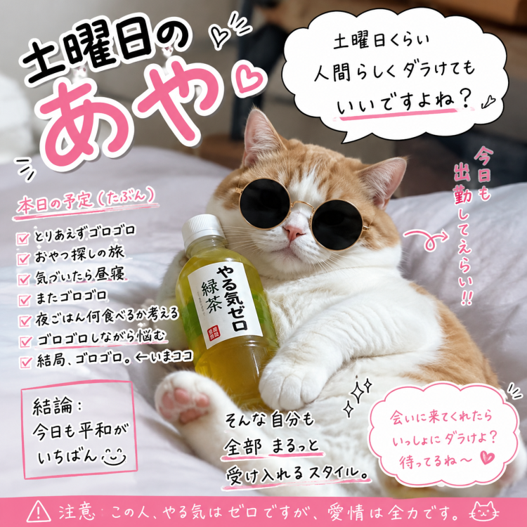 おはよ〜☀️土曜日！