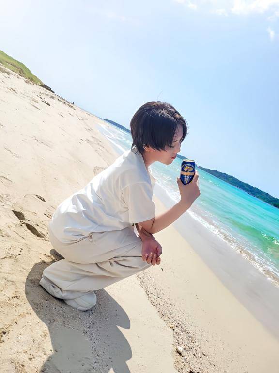 海とビール。