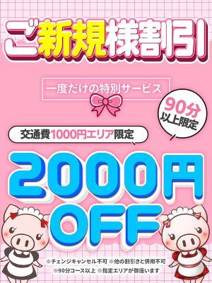 （元祖！ぽっちゃり倶楽部Hip's馬橋店）【チャンスは一度きり！】ご新規様限定割引♪　100分総額 15,800円～