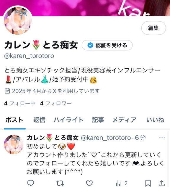 X始めたよ¨♡¨