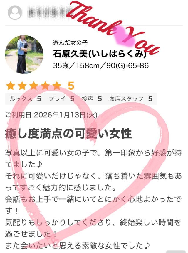 🍀口コミの御礼🍀