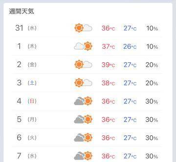 気温の予報が…🔥