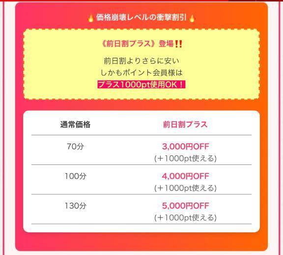 合言葉は最強前日割り❣️❣️