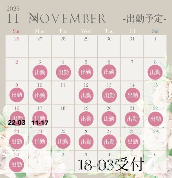 11月の予定🍂