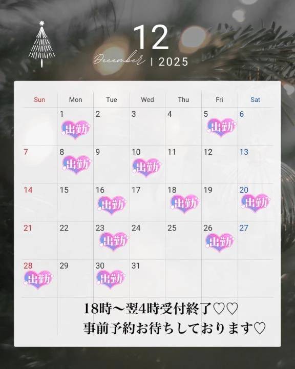 12月の予定♡♡