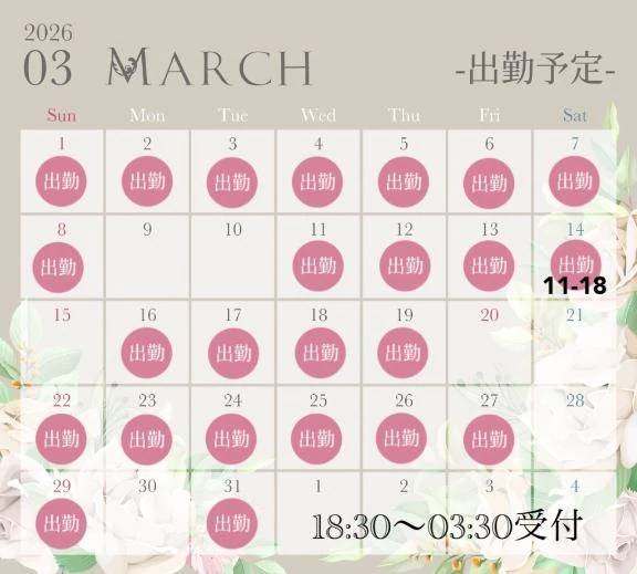 3月の予定🗓