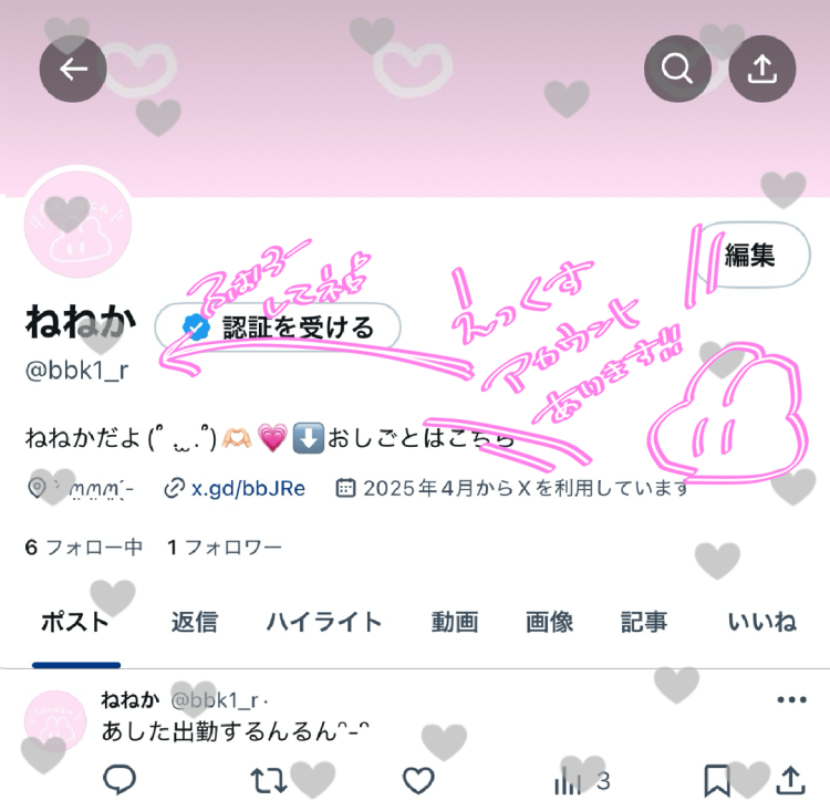 じつはXアカウントあるよ！