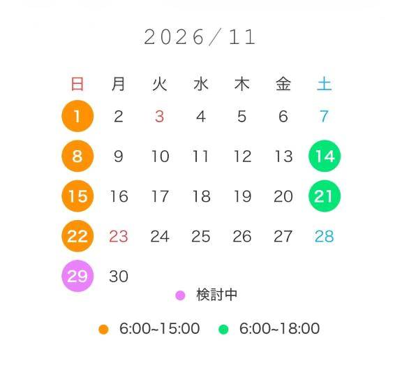 11月のスケジュール🗓
