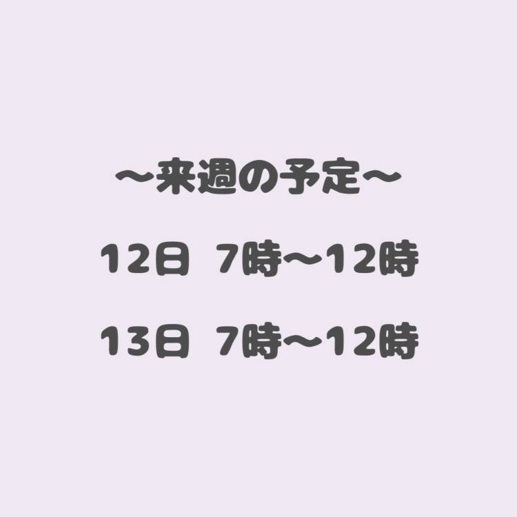 🫶来週の予定🫶