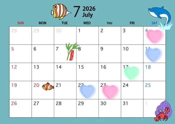 🌸7月の予定🌸