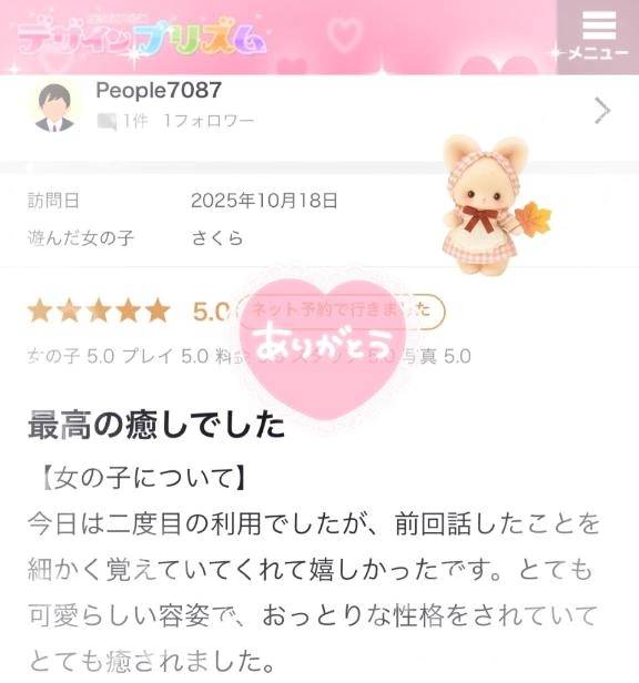 【お礼写メ日記】