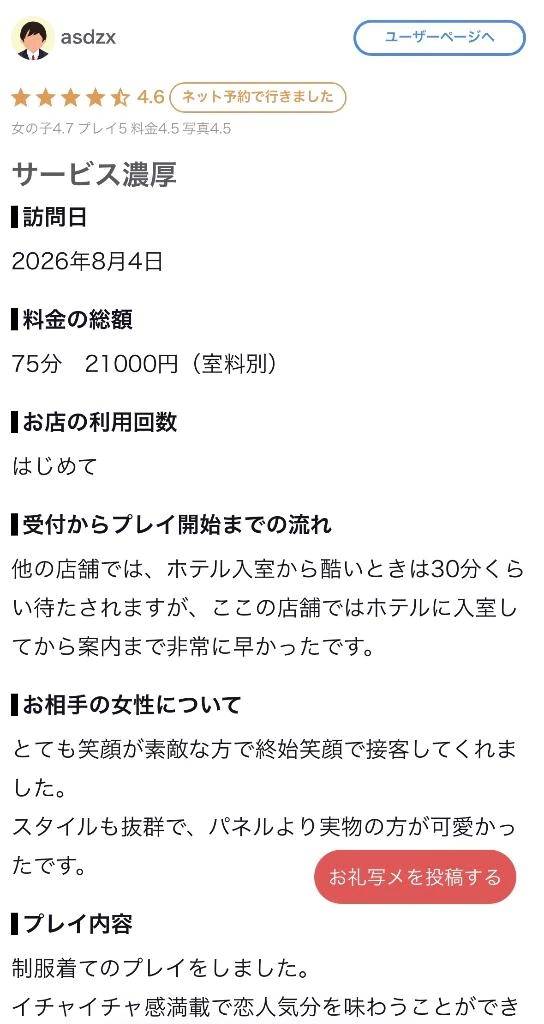 【お礼写メ日記】