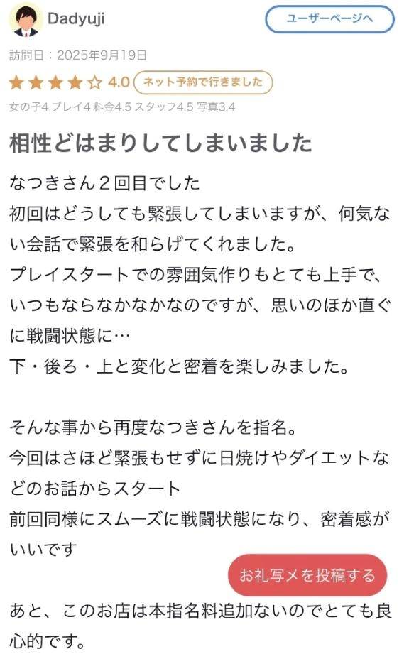 【お礼写メ日記】