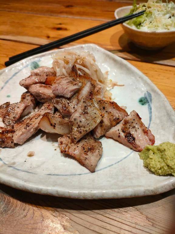 豚トロ塩わさびーー