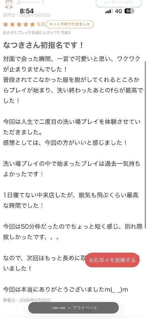 【お礼写メ日記】