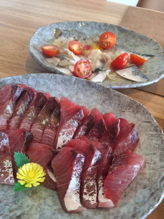 大好物の刺身と晩酌した時