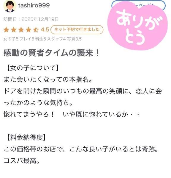 【お礼写メ日記】