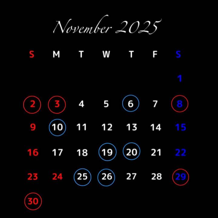 11月シフト決まりました♪