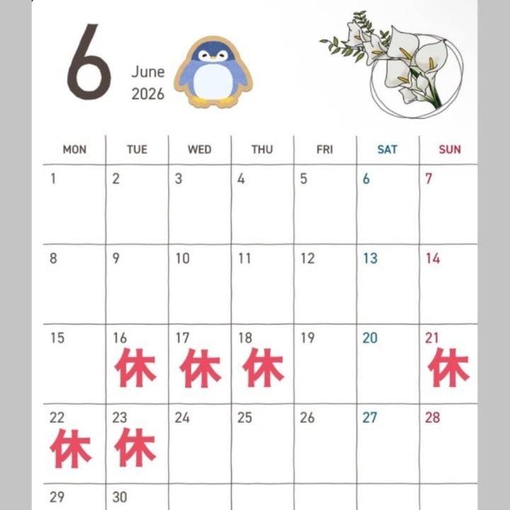 今月は26,27お休みです(｡-_-｡)