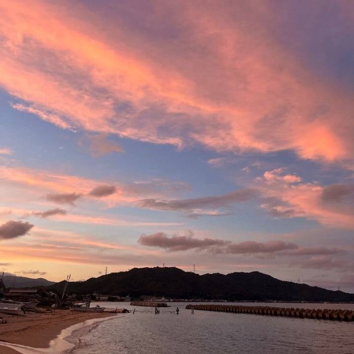 古都の夕日