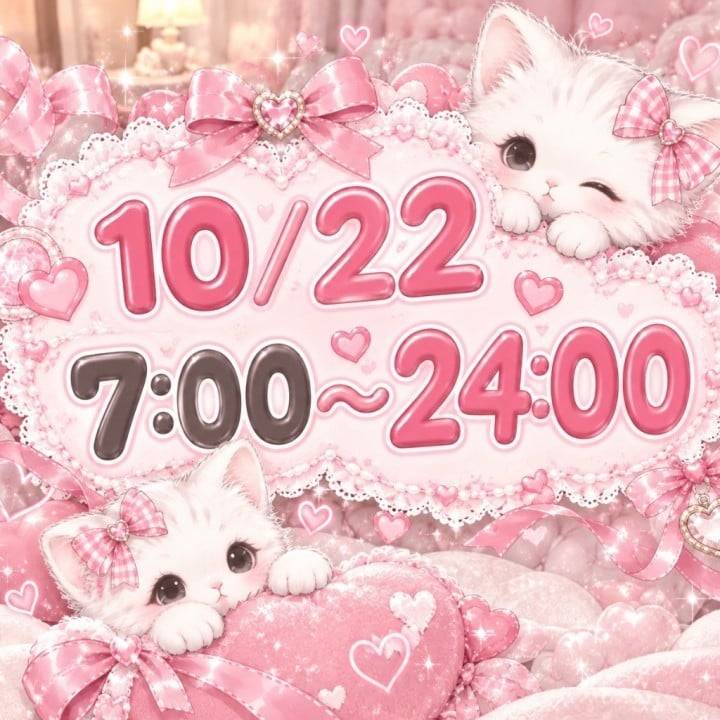 本日7:00～(*ฅ́˘ฅ̀*)♡