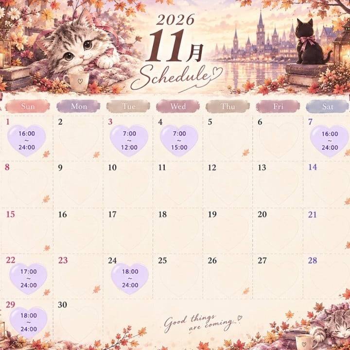 11月の予定🍁