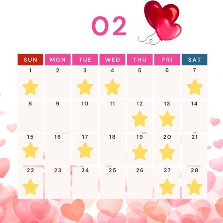 2月の出勤スケジュール♥️