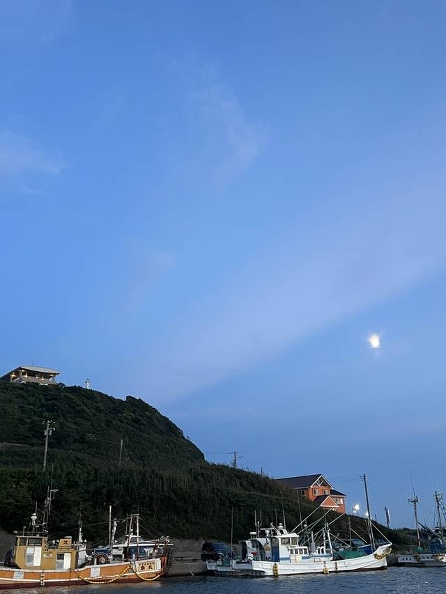 飯岡漁港からみた月⭐️🌕