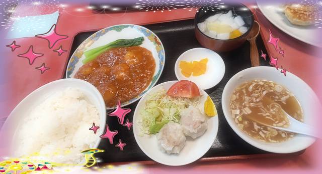 ✨エビチリ定食✨