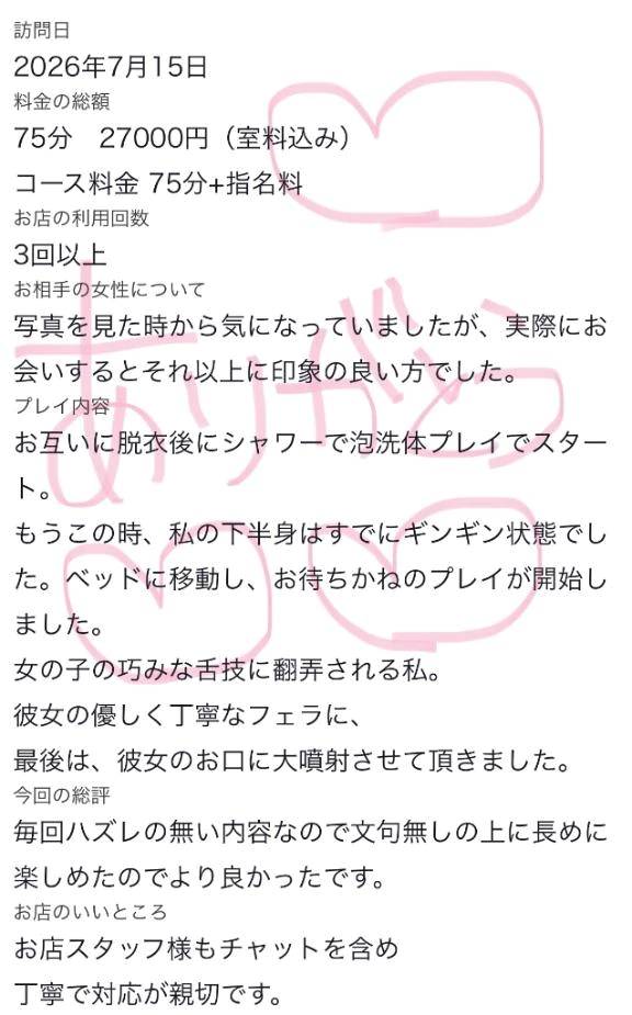 【お礼写メ日記】