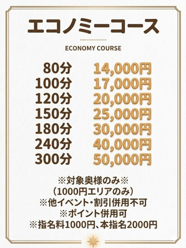 エコノミーコース(奥様プリモ)