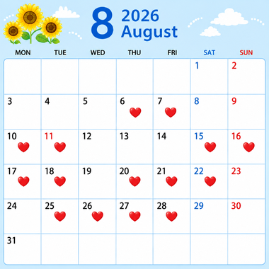 ⭐️8月出勤予定⭐️