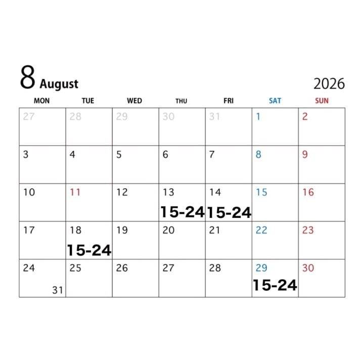 8月シフト🎐🩵