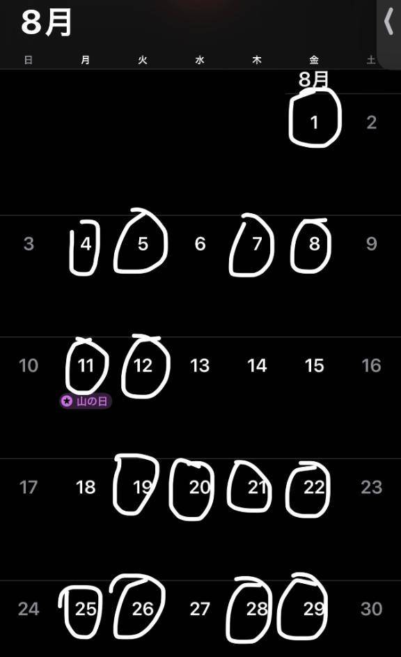 8月の予定📅