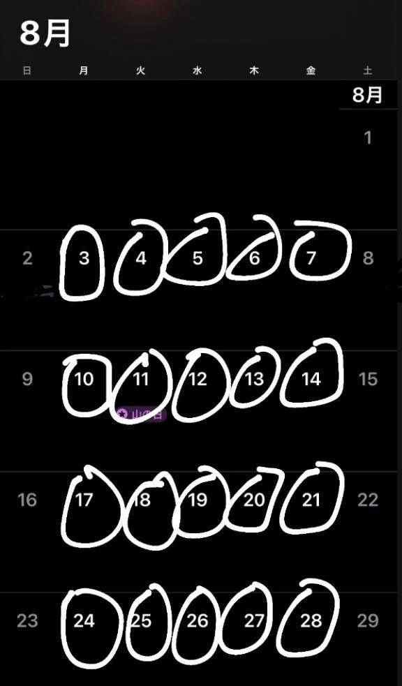 8月の🗓️
